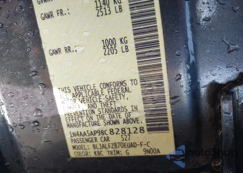 2011 Nissan Maxima 3.5 Sv z USA, uszkodzony, nr VIN 1N4AA5AP9BC828128